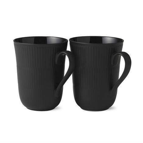 Royal Copenhagen Black Fluted Muki 2 kpl 33 cl