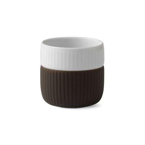 Royal Copenhagen Fluted Contrast Espressomuki Chocolate Tummanruskea