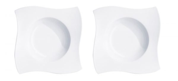 Villeroy & Boch New Wave Lautaset Syvä Valkoinen Ø 24 Cm 2 Kpl